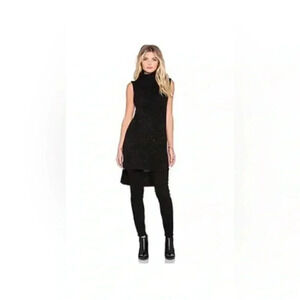 Sam Edelman black sleeveless knit turtleneck & cowl neck sweater tunic size S